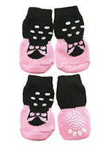 Ballerina Pet Socks - These fun and functional doggie socks protect your dogs paws from mud, snow, ice, hot pavement, hot sand and other extreme weather. Made from 95% cotton and 5% spandex making them comfortable and secure. Each sock features a paw shaped anti-slip silica pad and help keep your house sanitary. (set of...