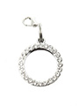 Circle Diamante Mirrored Dog Collar Charm