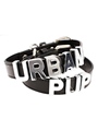 Black Leather Personalised Dog Collar (Chrome Letters)