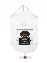 ''Police Mugshot - Dachshund'' Harness-Lined Dog T-Shirt